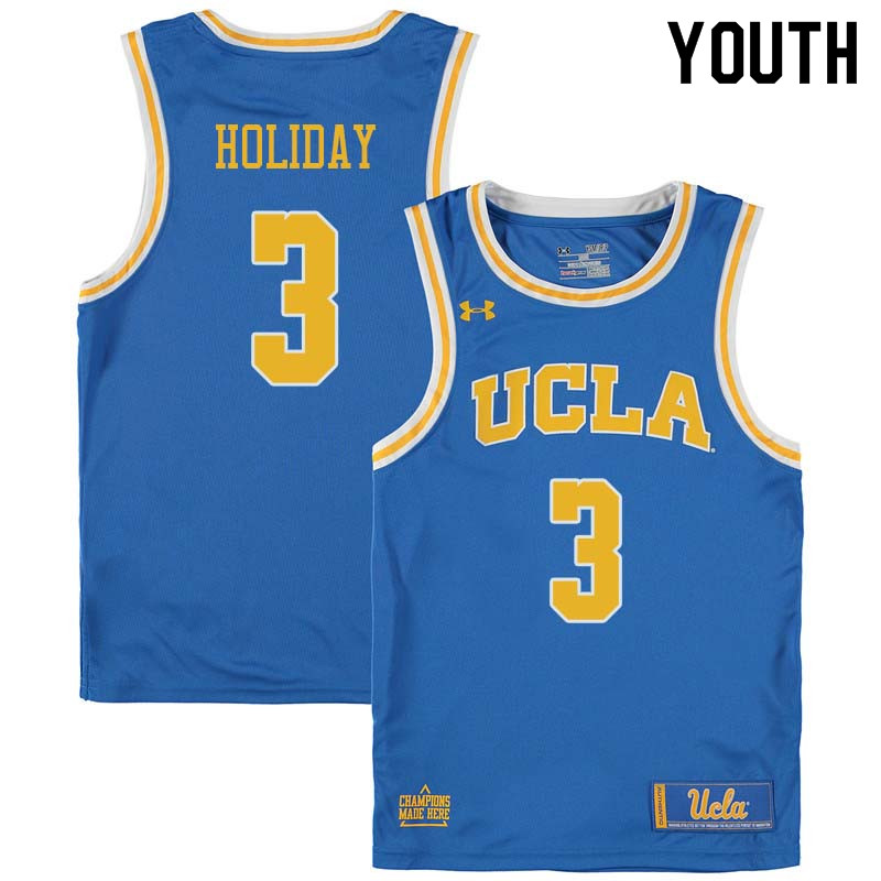 Youth #3 Aaron Holiday UCLA Bruins College Basketball Jerseys Sale-Blue - Click Image to Close